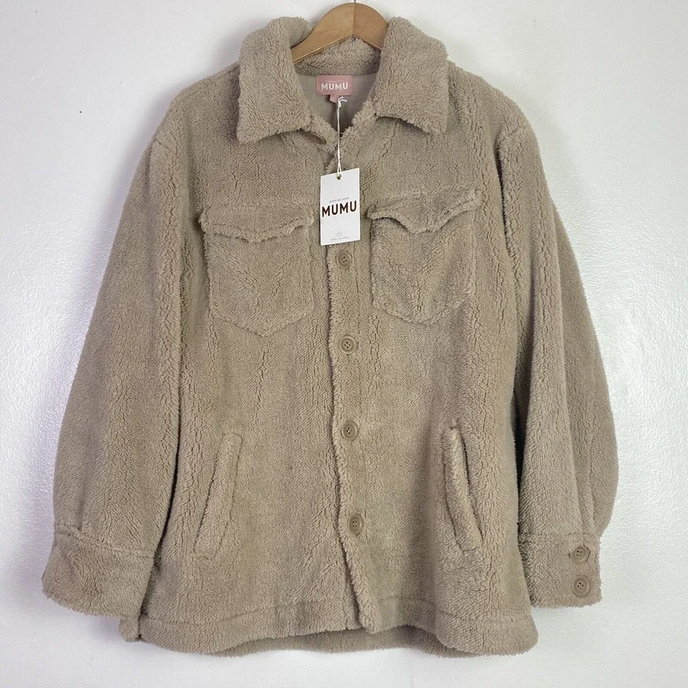 Revolve Show Me Your Mumu Whistler Shirt Jacket Size S Teddy Coat - Picture 7 of 12